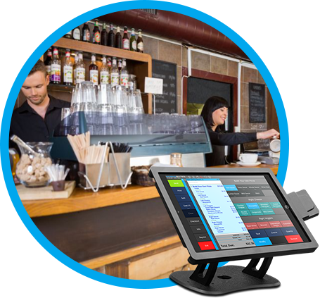 Bar and Nightclub POS option, image of coffee shop counter